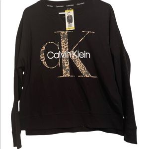 NWT Black Calvin Klein cheetah print sweatshirt
